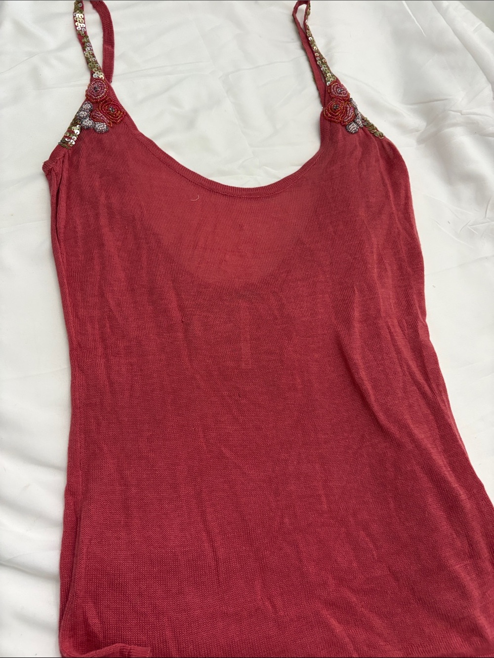 Embellished Strap Red Women's Camisole